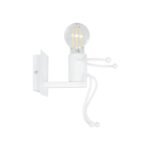 GLOBOSTAR® LITTLEMAN 01389 Μοντέρνο Φωτιστικό Τοίχου - Απλίκα με Ντουί 1 x E27 AC 220-240V IP20 - Λευκό - Μ12 x Π19 x Υ17cm - Image 4