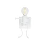 GLOBOSTAR® LITTLEMAN 01389 Μοντέρνο Φωτιστικό Τοίχου - Απλίκα με Ντουί 1 x E27 AC 220-240V IP20 - Λευκό - Μ12 x Π19 x Υ17cm - Image 5