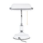 GLOBOSTAR® LIBRARY 01390 Vintage Επιτραπέζιο Φωτιστικό Πορτατίφ με Ντουί 1 x E27 AC 220-240V IP20 - Λευκό & Ασημί - Μ26.5 x Π19 x Υ38cm - Image 5