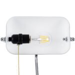 GLOBOSTAR® LIBRARY 01390 Vintage Επιτραπέζιο Φωτιστικό Πορτατίφ με Ντουί 1 x E27 AC 220-240V IP20 - Λευκό & Ασημί - Μ26.5 x Π19 x Υ38cm - Image 7