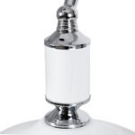 GLOBOSTAR® LIBRARY 01390 Vintage Επιτραπέζιο Φωτιστικό Πορτατίφ με Ντουί 1 x E27 AC 220-240V IP20 - Λευκό & Ασημί - Μ26.5 x Π19 x Υ38cm - Image 8