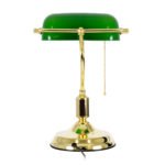 GLOBOSTAR® LIBRARY 01391 Vintage Επιτραπέζιο Φωτιστικό Πορτατίφ με Ντουί 1 x E27 AC 220-240V IP20 - Πράσινο & Χρυσό - Μ26.5 x Π19 x Υ38cm - Image 5