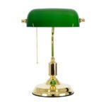 GLOBOSTAR® LIBRARY 01391 Vintage Επιτραπέζιο Φωτιστικό Πορτατίφ με Ντουί 1 x E27 AC 220-240V IP20 - Πράσινο & Χρυσό - Μ26.5 x Π19 x Υ38cm - Image 6