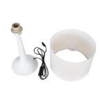 GLOBOSTAR® AMBROSIA 01395 Μοντέρνο Επιτραπέζιο Φωτιστικό Πορτατίφ με Ντουί 1 x E27 AC 220-240V IP20 - Λευκό - Μ25 x Π25 x Υ46cm - Image 10