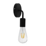 GLOBOSTAR® DON 01396 Vintage Φωτιστικό Τοίχου - Απλίκα με Ντουί 1 x E27 AC 220-240V IP20 - Μαύρο - Μ10 x Π7 x Υ16cm - Image 2