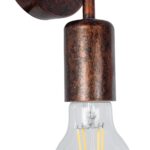 GLOBOSTAR® DON 01398 Vintage Φωτιστικό Τοίχου - Απλίκα με Ντουί 1 x E27 AC 220-240V IP20 - Χάλκινο Εφέ Σκουριάς - Μ10 x Π7 x Υ16cm - Image 7