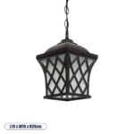 GLOBOSTAR® LINCOLN 01399 Vintage Κρεμαστό Φωτιστικό Οροφής με Ντουί 1 x E27 AC 220-240V IP20 - Καφέ & Διάφανο - Μ19 x Π19 x Υ20cm