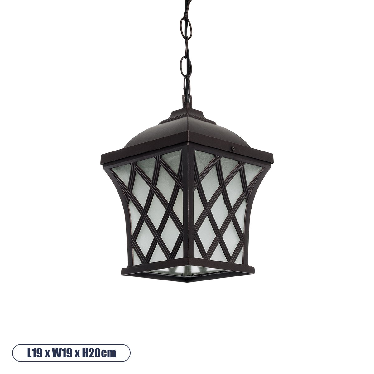 01399_0 GLOBOSTAR® LINCOLN 01399 Vintage Κρεμαστό Φωτιστικό Οροφής με Ντουί 1 x E27 AC 220-240V IP20 - Καφέ & Διάφανο - Μ19 x Π19 x Υ20cm - Image 1