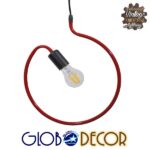GLOBOSTAR® LIBBY 01095-1 Παιδικό Κρεμαστό Φωτιστικό Οροφής με Ντουί 1 x E27 AC 220-240V IP20 - Κόκκινο - Μ28 x Π28 x Υ16cm - Image 3
