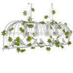 GLOBOSTAR® NEST 01403 Vintage Κρεμαστό Φωτιστικό Οροφής με Ντουί 4 x E27 AC 220-240V IP20 - Λευκό & Πράσινο - Μ103 x Π34 x Υ36.5cm