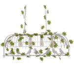 GLOBOSTAR® NEST 01403 Vintage Κρεμαστό Φωτιστικό Οροφής με Ντουί 4 x E27 AC 220-240V IP20 - Λευκό & Πράσινο - Μ103 x Π34 x Υ36.5cm - Image 2