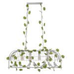 GLOBOSTAR® NEST 01403 Vintage Κρεμαστό Φωτιστικό Οροφής με Ντουί 4 x E27 AC 220-240V IP20 - Λευκό & Πράσινο - Μ103 x Π34 x Υ36.5cm - Image 3