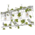 GLOBOSTAR® NEST 01403 Vintage Κρεμαστό Φωτιστικό Οροφής με Ντουί 4 x E27 AC 220-240V IP20 - Λευκό & Πράσινο - Μ103 x Π34 x Υ36.5cm - Image 4