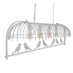 GLOBOSTAR® NEST 01403 Vintage Κρεμαστό Φωτιστικό Οροφής με Ντουί 4 x E27 AC 220-240V IP20 - Λευκό & Πράσινο - Μ103 x Π34 x Υ36.5cm - Image 6