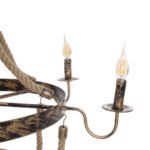 GLOBOSTAR® VICTORIAN 01404 Vintage Κρεμαστό Φωτιστικό Οροφής με Ντουί 6 x E14 AC 220-240V IP20 - Χάλκινο Εφέ Σκουριάς & Μπεζ - Μ85 x Π85 x Υ85cm - Image 11