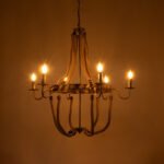 GLOBOSTAR® VICTORIAN 01404 Vintage Κρεμαστό Φωτιστικό Οροφής με Ντουί 6 x E14 AC 220-240V IP20 - Χάλκινο Εφέ Σκουριάς & Μπεζ - Μ85 x Π85 x Υ85cm - Image 3