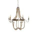 GLOBOSTAR® VICTORIAN 01404 Vintage Κρεμαστό Φωτιστικό Οροφής με Ντουί 6 x E14 AC 220-240V IP20 - Χάλκινο Εφέ Σκουριάς & Μπεζ - Μ85 x Π85 x Υ85cm - Image 5