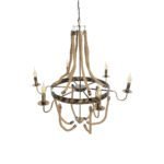 GLOBOSTAR® VICTORIAN 01404 Vintage Κρεμαστό Φωτιστικό Οροφής με Ντουί 6 x E14 AC 220-240V IP20 - Χάλκινο Εφέ Σκουριάς & Μπεζ - Μ85 x Π85 x Υ85cm - Image 7