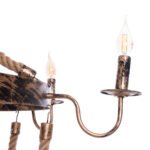 GLOBOSTAR® VICTORIAN 01404 Vintage Κρεμαστό Φωτιστικό Οροφής με Ντουί 6 x E14 AC 220-240V IP20 - Χάλκινο Εφέ Σκουριάς & Μπεζ - Μ85 x Π85 x Υ85cm - Image 8