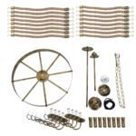 GLOBOSTAR® VICTORIAN 01405 Vintage Κρεμαστό Φωτιστικό Οροφής με Ντουί 8 x E14 AC 220-240V IP20 - Μπρούτζινο Εφέ Σκουριάς & Μπεζ - Μ87 x Π87 x Υ80cm - Image 12