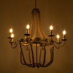 GLOBOSTAR® VICTORIAN 01405 Vintage Κρεμαστό Φωτιστικό Οροφής με Ντουί 8 x E14 AC 220-240V IP20 - Μπρούτζινο Εφέ Σκουριάς & Μπεζ - Μ87 x Π87 x Υ80cm - Image 3