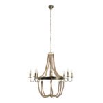 GLOBOSTAR® VICTORIAN 01405 Vintage Κρεμαστό Φωτιστικό Οροφής με Ντουί 8 x E14 AC 220-240V IP20 - Μπρούτζινο Εφέ Σκουριάς & Μπεζ - Μ87 x Π87 x Υ80cm - Image 4