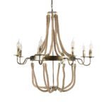 GLOBOSTAR® VICTORIAN 01405 Vintage Κρεμαστό Φωτιστικό Οροφής με Ντουί 8 x E14 AC 220-240V IP20 - Μπρούτζινο Εφέ Σκουριάς & Μπεζ - Μ87 x Π87 x Υ80cm - Image 5