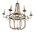 GLOBOSTAR® VICTORIAN 01405 Vintage Κρεμαστό Φωτιστικό Οροφής με Ντουί 8 x E14 AC 220-240V IP20 - Μπρούτζινο Εφέ Σκουριάς & Μπεζ - Μ87 x Π87 x Υ80cm - Image 6