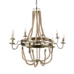 GLOBOSTAR® VICTORIAN 01405 Vintage Κρεμαστό Φωτιστικό Οροφής με Ντουί 8 x E14 AC 220-240V IP20 - Μπρούτζινο Εφέ Σκουριάς & Μπεζ - Μ87 x Π87 x Υ80cm - Image 7