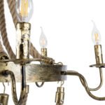 GLOBOSTAR® VICTORIAN 01405 Vintage Κρεμαστό Φωτιστικό Οροφής με Ντουί 8 x E14 AC 220-240V IP20 - Μπρούτζινο Εφέ Σκουριάς & Μπεζ - Μ87 x Π87 x Υ80cm - Image 8