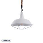 GLOBOSTAR® CRANE 01409 Vintage Κρεμαστό Φωτιστικό Οροφής με Ντουί 1 x E27 AC 220-240V IP20 - Λευκό & Μπεζ - Μ36 x Π36 x Υ31cm