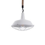 GLOBOSTAR® CRANE 01409 Vintage Κρεμαστό Φωτιστικό Οροφής με Ντουί 1 x E27 AC 220-240V IP20 - Λευκό & Μπεζ - Μ36 x Π36 x Υ31cm - Image 2