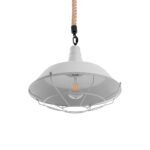 GLOBOSTAR® CRANE 01409 Vintage Κρεμαστό Φωτιστικό Οροφής με Ντουί 1 x E27 AC 220-240V IP20 - Λευκό & Μπεζ - Μ36 x Π36 x Υ31cm - Image 6