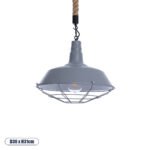 GLOBOSTAR® CRANE 01411 Vintage Κρεμαστό Φωτιστικό Οροφής με Ντουί 1 x E27 AC 220-240V IP20 - Γκρι & Μπεζ - Μ36 x Π36 x Y31cm