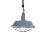 GLOBOSTAR® CRANE 01411 Vintage Κρεμαστό Φωτιστικό Οροφής με Ντουί 1 x E27 AC 220-240V IP20 - Γκρι & Μπεζ - Μ36 x Π36 x Y31cm - Image 2