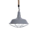 GLOBOSTAR® CRANE 01411 Vintage Κρεμαστό Φωτιστικό Οροφής με Ντουί 1 x E27 AC 220-240V IP20 - Γκρι & Μπεζ - Μ36 x Π36 x Y31cm - Image 5