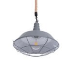 GLOBOSTAR® CRANE 01411 Vintage Κρεμαστό Φωτιστικό Οροφής με Ντουί 1 x E27 AC 220-240V IP20 - Γκρι & Μπεζ - Μ36 x Π36 x Y31cm - Image 6