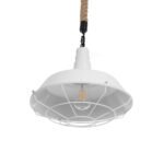 GLOBOSTAR® PUPPET 01412 Vintage Κρεμαστό Φωτιστικό Οροφής με Ντουί 1 x E27 AC 220-240V IP20 - Λευκό & Μπεζ - Μ36 x Π36 x Y31cm - Image 6