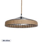 GLOBOSTAR® SAHARA 01416 Boho Κρεμαστό Φωτιστικό Οροφής με Ντουί 1 x E27 AC 220-240V IP20 - Μπεζ & Μαύρο - Μ80 x Π80 x Y25cm