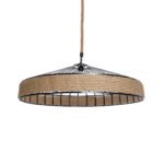 GLOBOSTAR® SAHARA 01416 Boho Κρεμαστό Φωτιστικό Οροφής με Ντουί 1 x E27 AC 220-240V IP20 - Μπεζ & Μαύρο - Μ80 x Π80 x Y25cm - Image 2