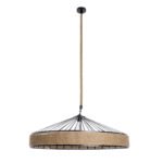 GLOBOSTAR® SAHARA 01416 Boho Κρεμαστό Φωτιστικό Οροφής με Ντουί 1 x E27 AC 220-240V IP20 - Μπεζ & Μαύρο - Μ80 x Π80 x Y25cm - Image 4