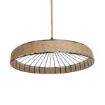 GLOBOSTAR® SAHARA 01416 Boho Κρεμαστό Φωτιστικό Οροφής με Ντουί 1 x E27 AC 220-240V IP20 - Μπεζ & Μαύρο - Μ80 x Π80 x Y25cm - Image 6