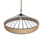 GLOBOSTAR® SAHARA 01416 Boho Κρεμαστό Φωτιστικό Οροφής με Ντουί 1 x E27 AC 220-240V IP20 - Μπεζ & Μαύρο - Μ80 x Π80 x Y25cm - Image 7