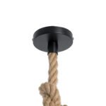 GLOBOSTAR® SAHARA 01416 Boho Κρεμαστό Φωτιστικό Οροφής με Ντουί 1 x E27 AC 220-240V IP20 - Μπεζ & Μαύρο - Μ80 x Π80 x Y25cm - Image 9