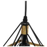 GLOBOSTAR® FLUTED 01421 Vintage Κρεμαστό Φωτιστικό Οροφής με Ντουί 1 x E27 AC 220-240V IP20 - Μαύρο & Μπεζ - Μ25 x Π25 x Y24cm - Image 6