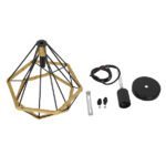 GLOBOSTAR® FLUTED 01421 Vintage Κρεμαστό Φωτιστικό Οροφής με Ντουί 1 x E27 AC 220-240V IP20 - Μαύρο & Μπεζ - Μ25 x Π25 x Y24cm - Image 9