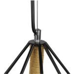 GLOBOSTAR® FLUTED 01422 Vintage Κρεμαστό Φωτιστικό Οροφής με Ντουί 1 x E27 AC 220-240V IP20 - Μαύρο & Μπεζ - Μ50 x Π50 x Y44cm - Image 6