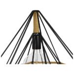 GLOBOSTAR® FLUTED 01422 Vintage Κρεμαστό Φωτιστικό Οροφής με Ντουί 1 x E27 AC 220-240V IP20 - Μαύρο & Μπεζ - Μ50 x Π50 x Y44cm - Image 7