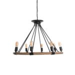 GLOBOSTAR® MILLBANK 01423 Vintage Κρεμαστό Φωτιστικό Οροφής με Ντουί 8 x E27 AC 220-240V IP20 - Μαύρο & Μπεζ - Μ80 x Π80 x Y54cm - Image 5