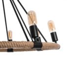 GLOBOSTAR® MILLBANK 01423 Vintage Κρεμαστό Φωτιστικό Οροφής με Ντουί 8 x E27 AC 220-240V IP20 - Μαύρο & Μπεζ - Μ80 x Π80 x Y54cm - Image 8